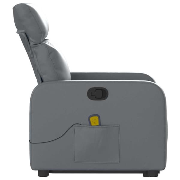 vidaXL Lyftbar massagefåtölj, grå, konstläder