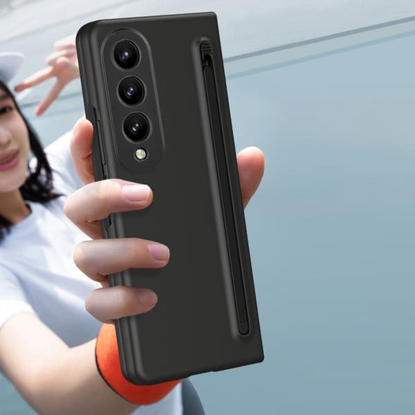 Etui til Samsung Galaxy Z Fold 4 5G, med glas og stylus, sort