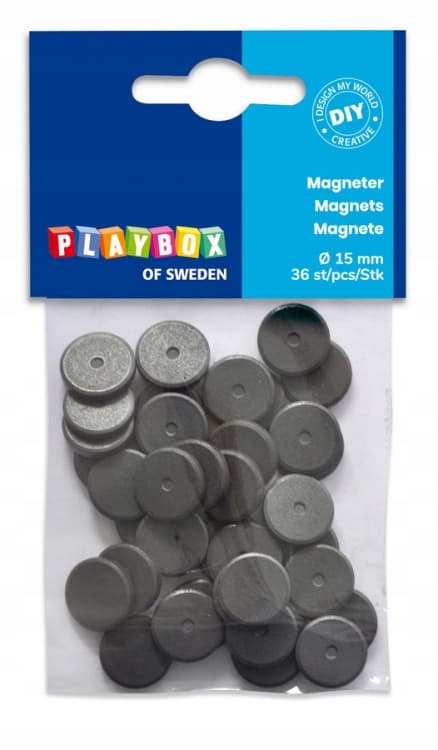 DIY runde magneter Ø 15 mm 36 stk.