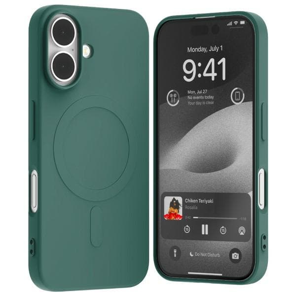 Mercury MagSafe puolisilikonikuori iPhone 16:lle, vihreä