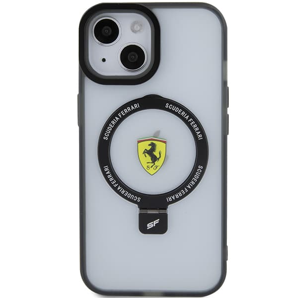 Ferrari Ring Stand 2023 Kollektion MagSafe-etui til iPhone 15, Sort