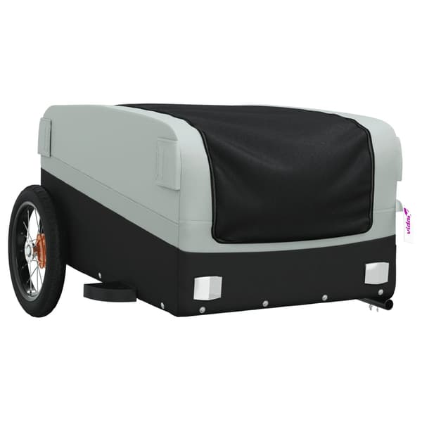 vidaXL cykelanhænger, sort og grå, 30 kg, jern