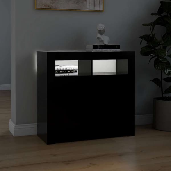 vidaXL LED-skab sort 80 x 35 x 75 cm