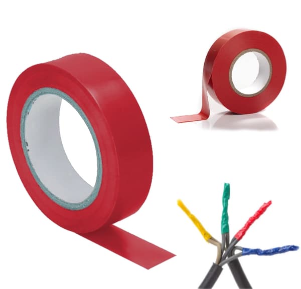 Elektrisk isoleringstape stærk isolering rød 19 mm 20 m