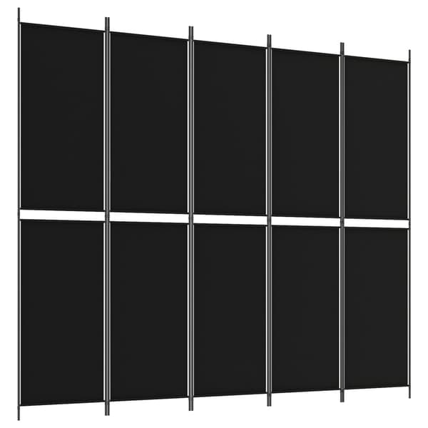 vidaXL 5-panels rumdeler, sort, 250x220 cm, stof