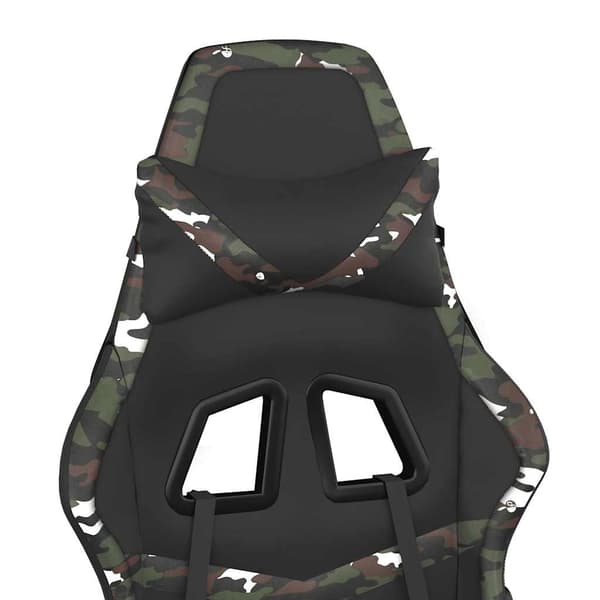 vidaXL massage-gamingstol, sort og camouflage, kunstlæder