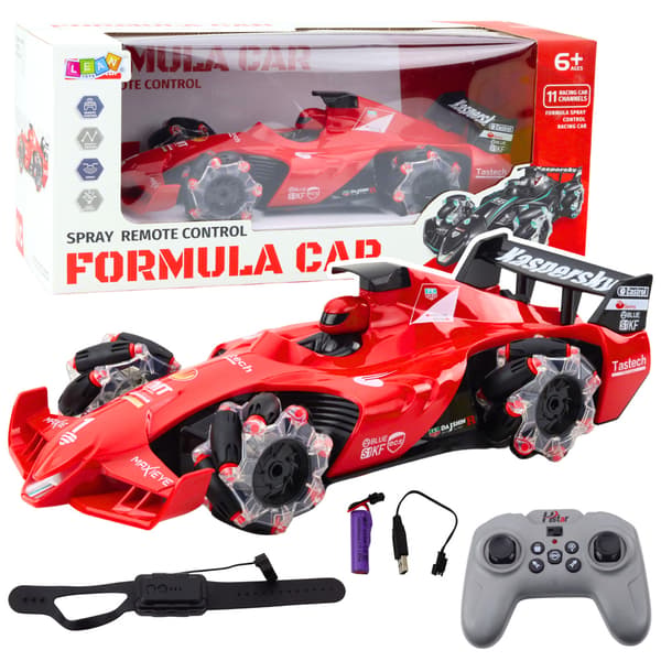 RC-urheiluauto savuefekti 2.4G punainen