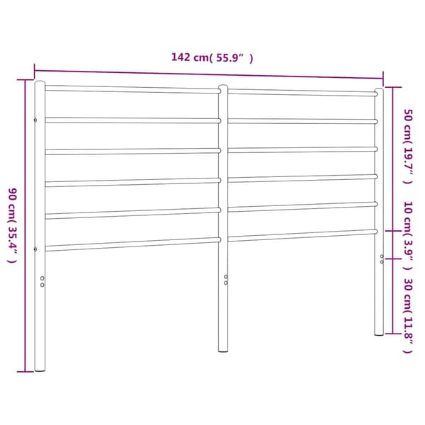 vidaXL metalsengegavl hvid 135 cm