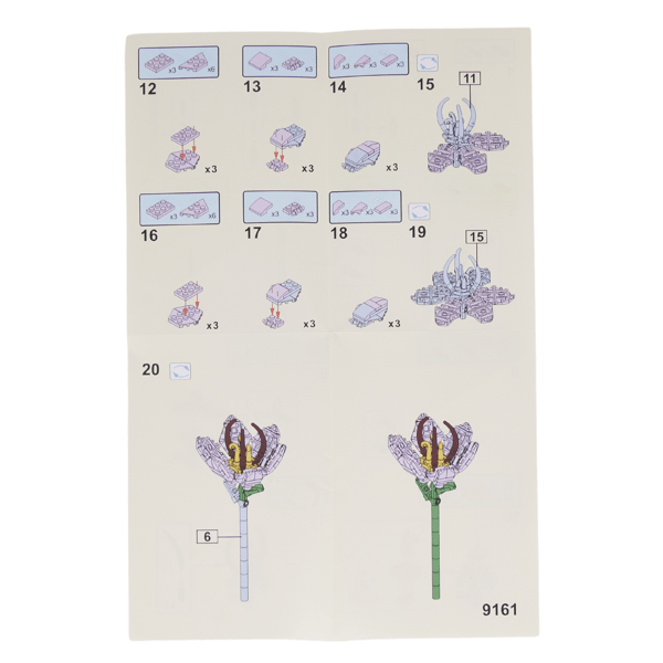 Blomsterblokkesæt 90 dele Samlevejledning Gavedekoration