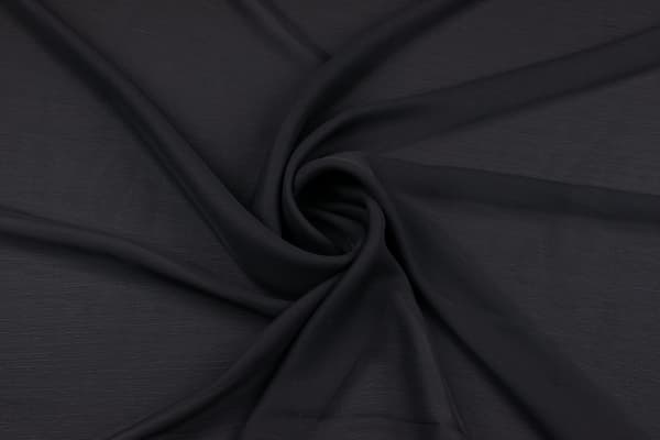 Sort krøllet chiffon