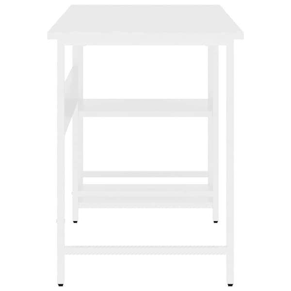 vidaXL computerbord, hvid, 105x55x72 cm, MDF og metal
