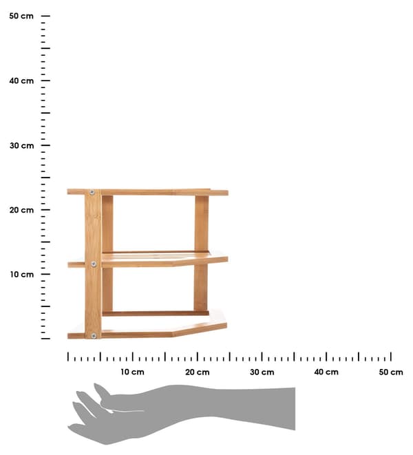 Bambuinen kulmakeittiön hylly