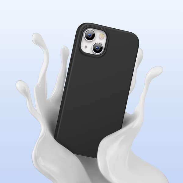 Fleksibelt gummi-silikone-cover til iPhone 13 mini, sort