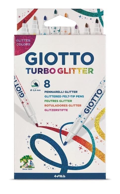 Turbo Glitterpennor 8 färger GIOTTO
