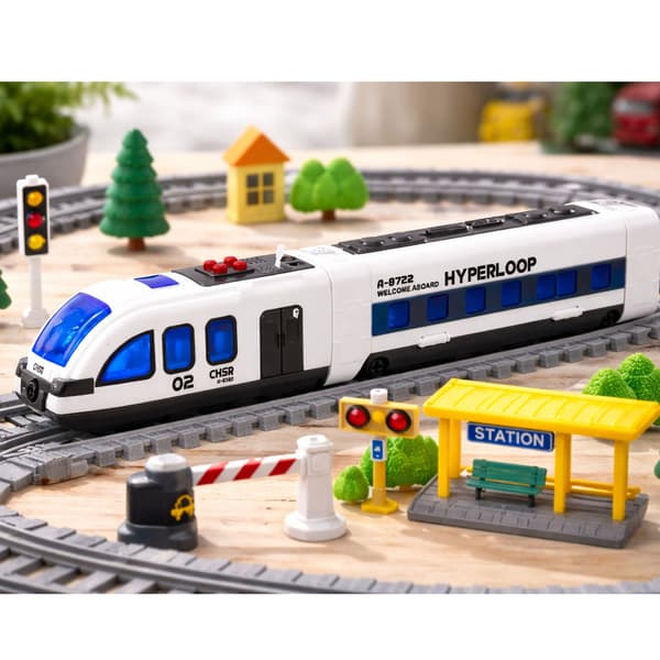 Passagertogskinner til gør-det-selv snoede lyde og lys