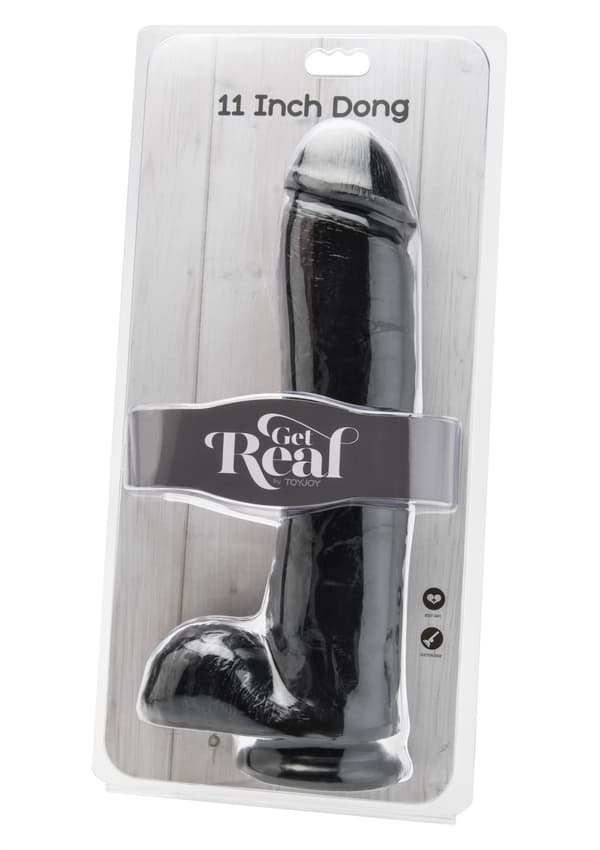 11 tuuman dildo kiveksillä musta