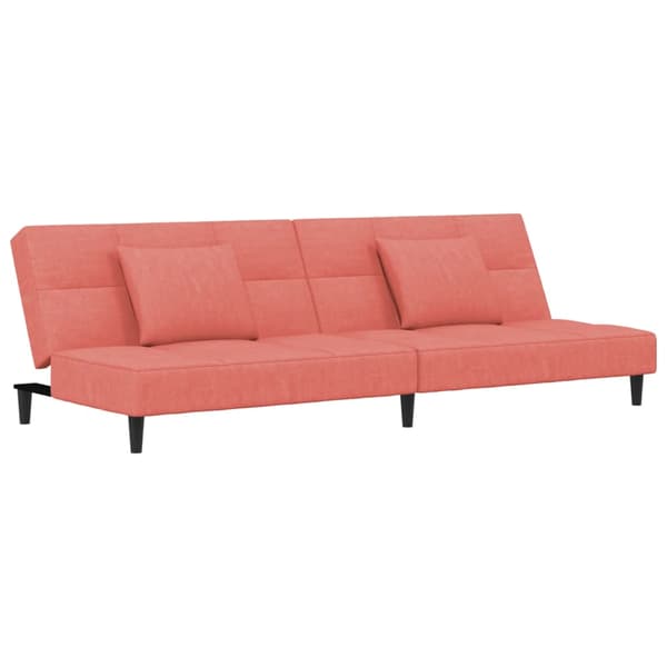 vidaXL 2-sitssoffa med 2 kuddar, rosa sammet