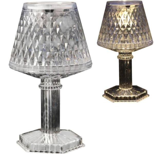 LED-bordslampa batteri transparent 12 cm