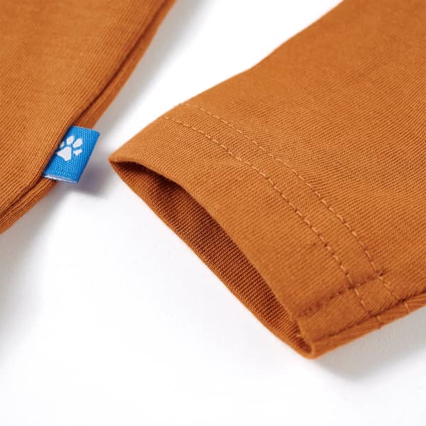 Barn långärmad T-shirt, mörk ockra, 128