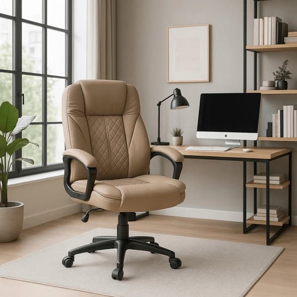 Phonix drejestol beige økolæder modern