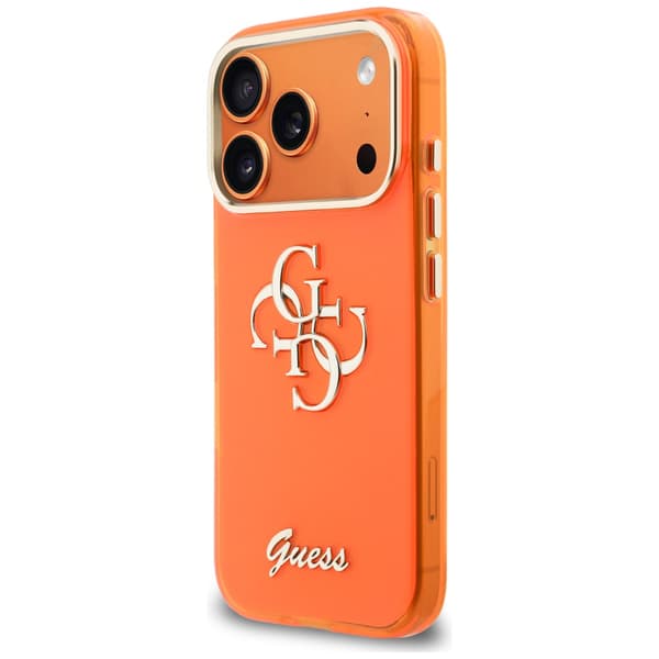 Guess IML 4G Script Metal Cover til iPhone 17 Pro Orange