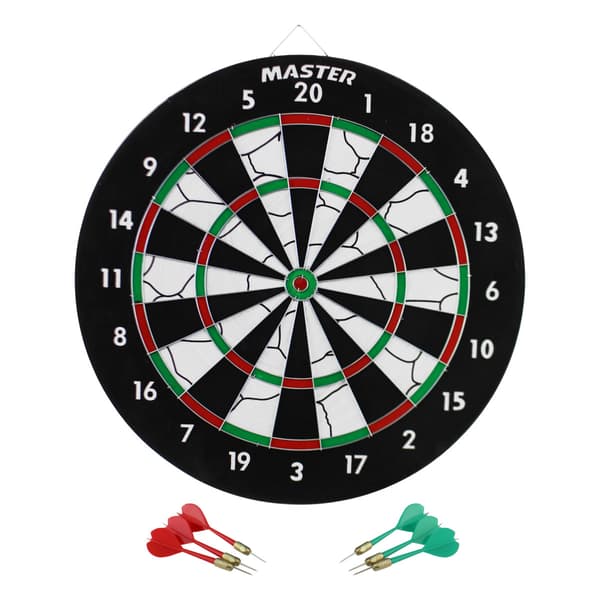 MASTER Darttavla i flockpapper 37 cm - Dubbelsidig