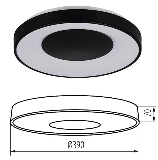 Kanlux LED loftlampe 17,5W neutral hvid sort