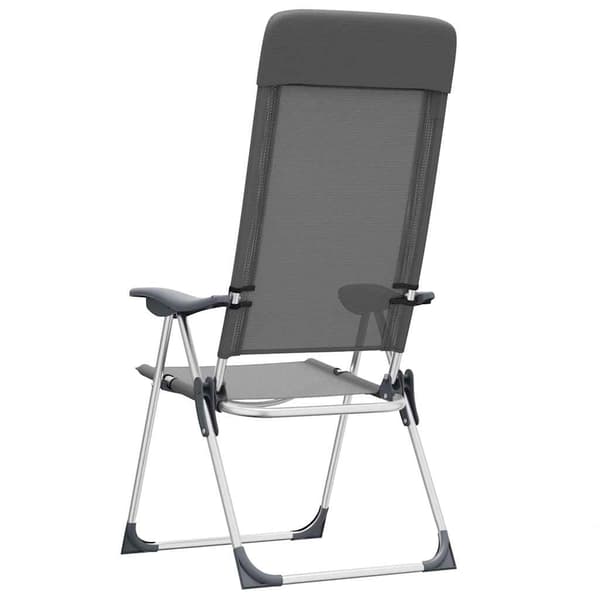 vidaXL foldbare campingstole, sæt med 2, grå, aluminium