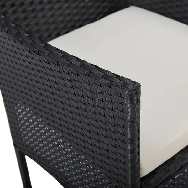 vidaXL havestole, sæt med 2, polyrattan, sort