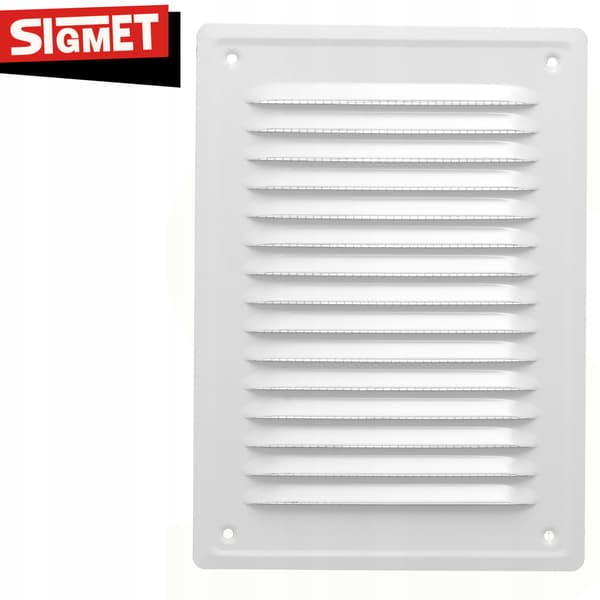 METAL rektangulær ventilationsrist 165x230mm - hvid
