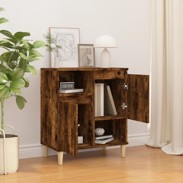 vidaXL kommode, røget eg, 60x35x70 cm, træbaseret materiale