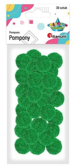 Polyesteri pompomit 25mm vihreät 30kpl