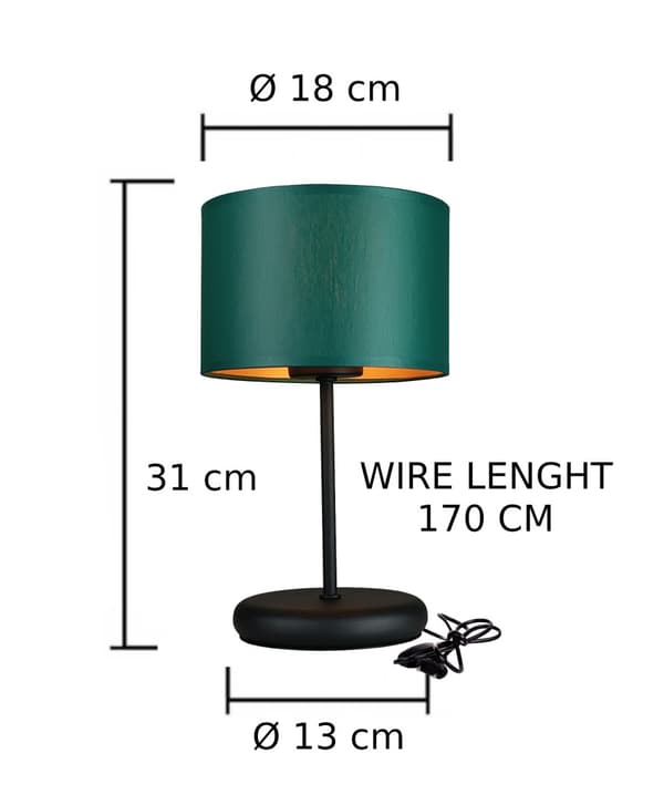 1xE27 Nia Grøn Natlampe