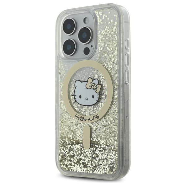 Hello Kitty Liquid Glitter Fever MagSafe-etui til iPhone 16 Pro Max, hvidguld
