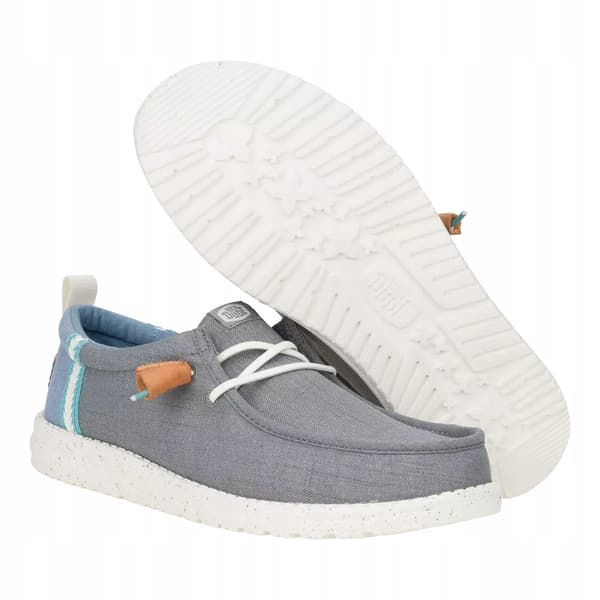 HEYDUDE WALLY SOMMARLINNE 43086 |45| MONUMENTGRÅ/BLEKTAD DENIM