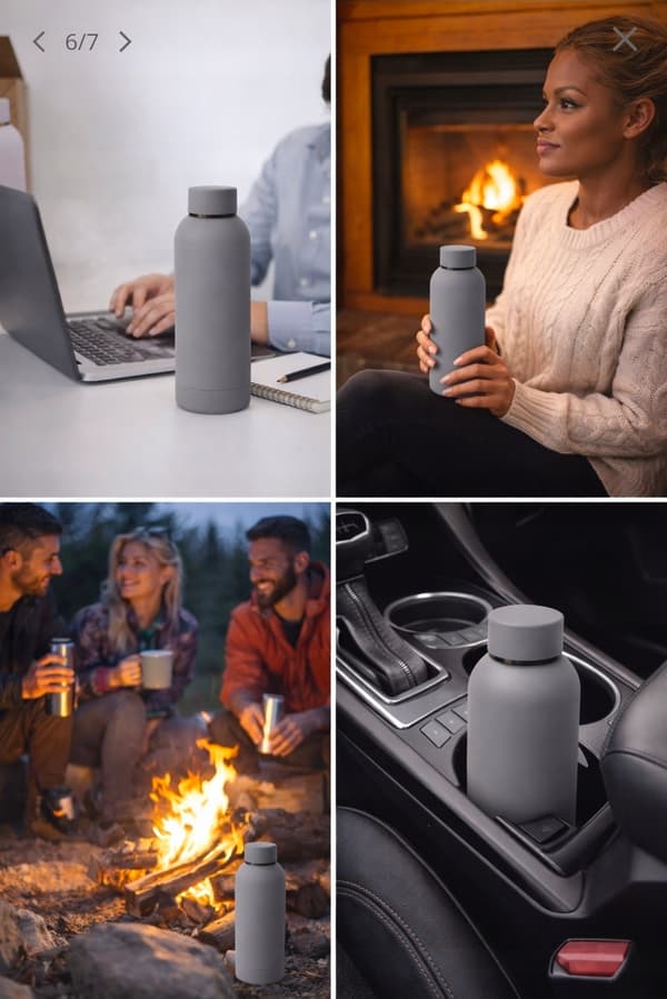 500 ml ståltermosflaska för varma och kalla drycker, grå