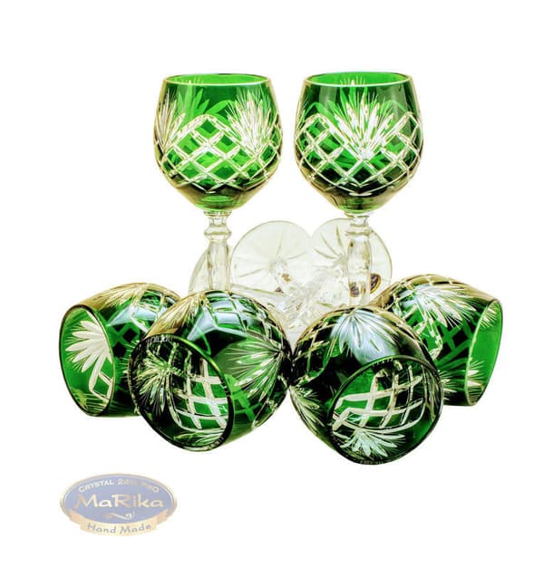 Smaragdkrystalvinglas 280 ml Ananas