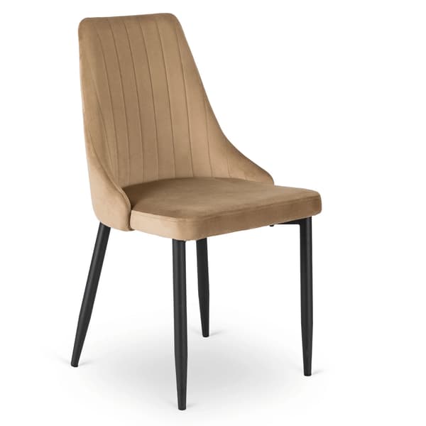 BARI Beige Velour Moderne Polstret Spisebordsstol