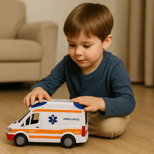 AMBULANS MED BÅRAR - LJUS, LJUD