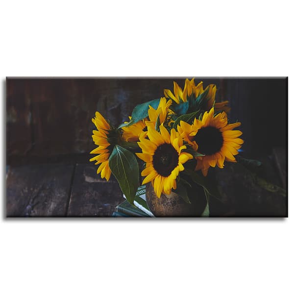 Canvastavla Solrosor i vas 80x40 cm