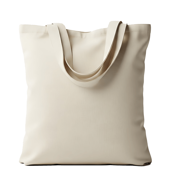 ØKO BOMULD SHOPPER BAG 150G LANGT HÅNDTAG OG ECRU BUND