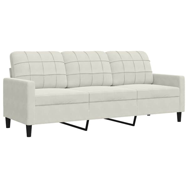 vidaXL 3-sitssoffa krämfärgad 180 cm klädd i sammet