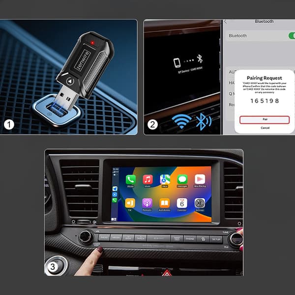 Miniadapteri Carplay Android Auto Langaton CarLink Audio USB USB-C 10m Zenwire M30