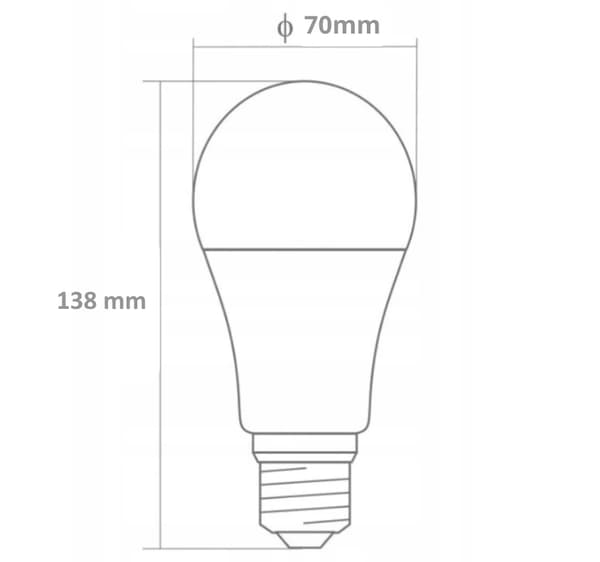 LED Klassisk Pære Stor E27 Gevind 20W 6500K Kold Hvid