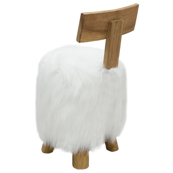 vidaXL skammel hvid massiv teak