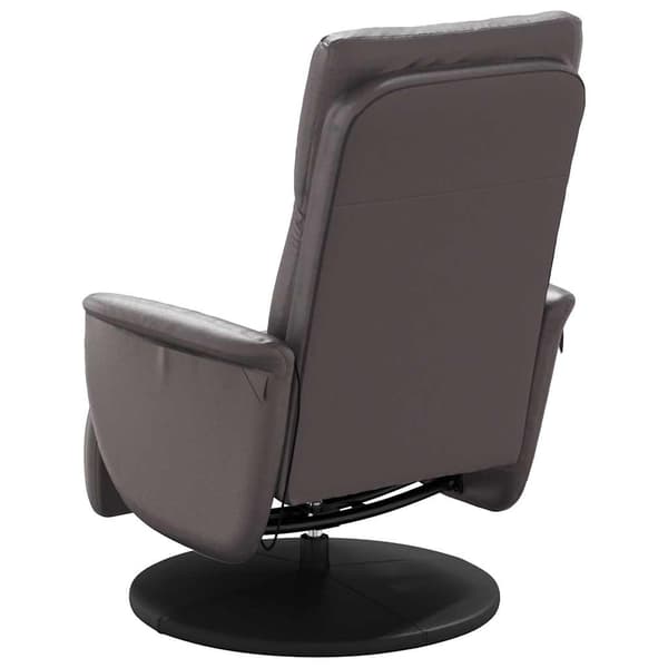 vidaXL Massagefåtölj med fotstöd, grå, konstläder