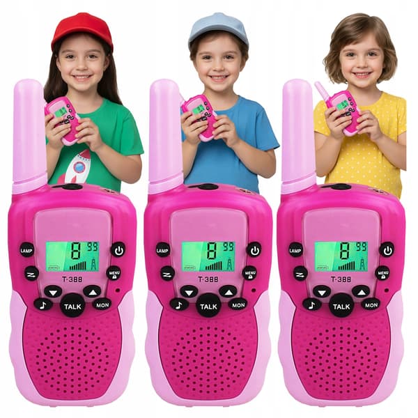 [pack] Walkie-talkie-set för barn 3 st. Rosa Z3004R