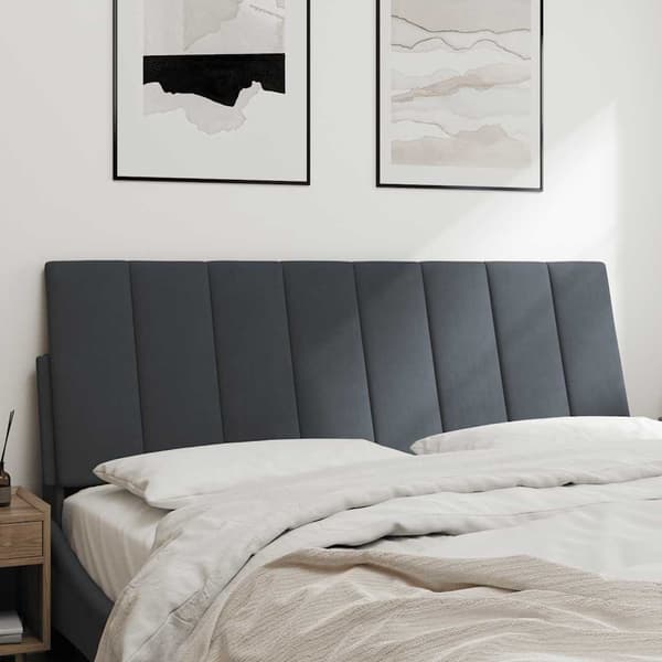 vidaXL Sängynpäädyn tyyny, tummanharmaa, 120 cm, sametti