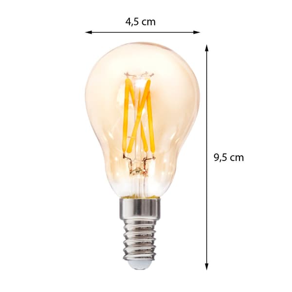 Ravfarvet, lige LED-pære 4,2 W