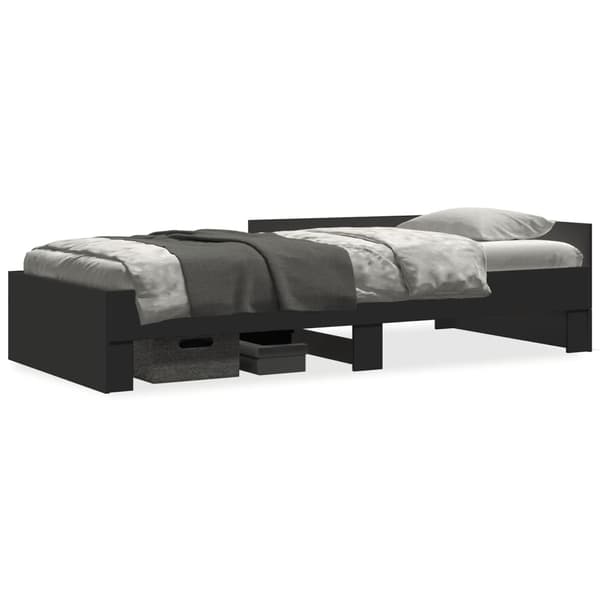 vidaXL sengestel sort 75x190 cm træbaseret materiale